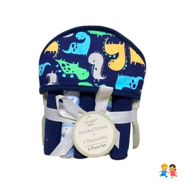 Set Toalla Con 5 Babitas Colores Pasteles