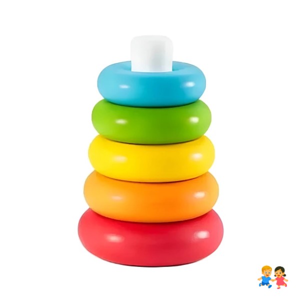 Juguete Torre De Encaje Pirámide De Argollas Colores.