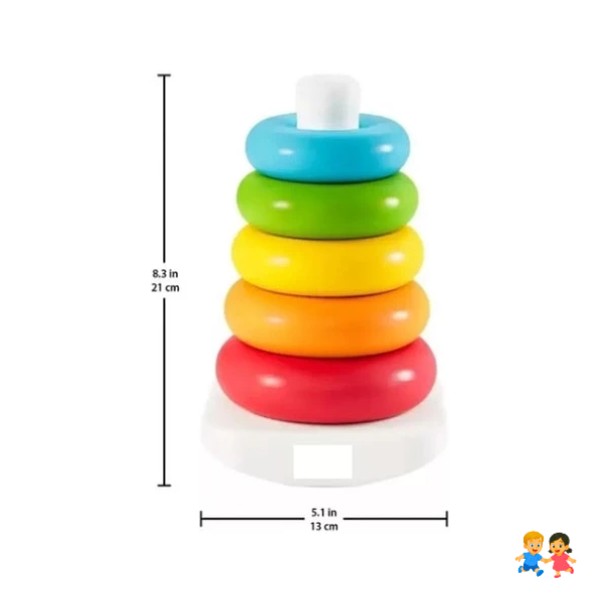 Juguete Torre De Encaje Pirámide De Argollas Colores.