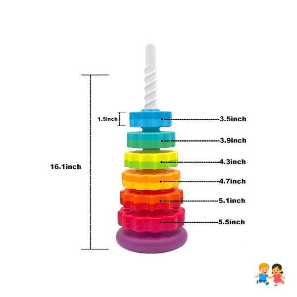 Torre Giratoria Encaje Rainbow Juguete Apilable