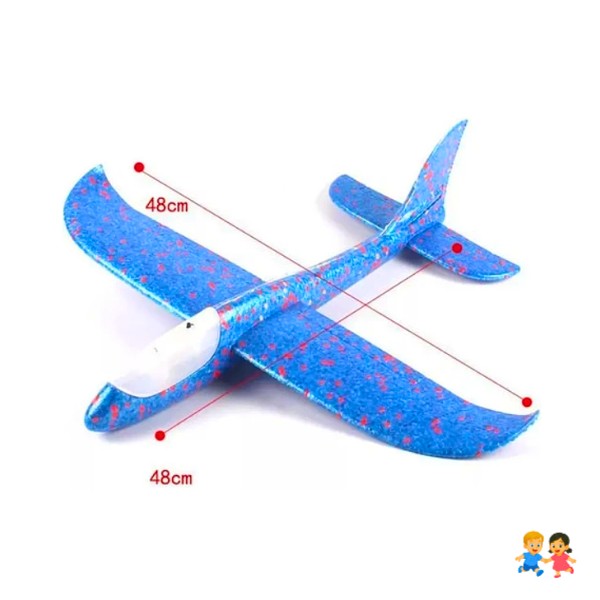 Juguete Avion Planeador Plumavit Anime Con Luces Led.