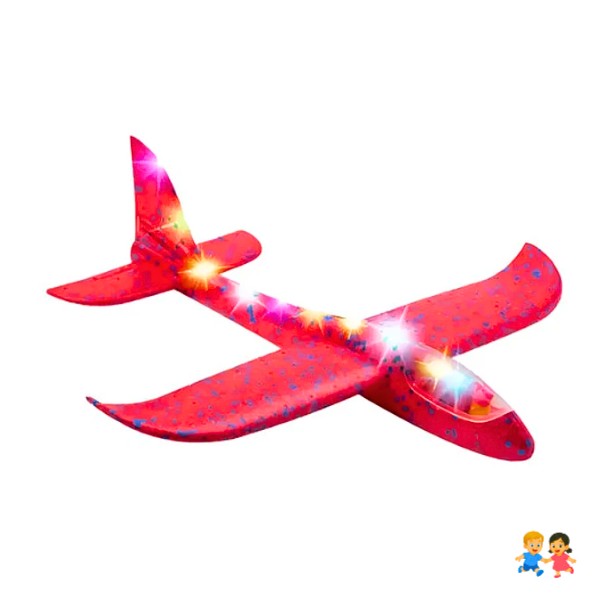Juguete Avion Planeador Plumavit Anime Con Luces Led.