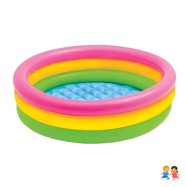 Pileta Inflable Redonda Tricolor 90 Cm Bebes Niños Infantil.