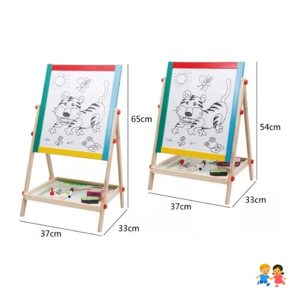 Pizarra Atril Para Niño Magnética Doble (tiza/plumón) Madera.