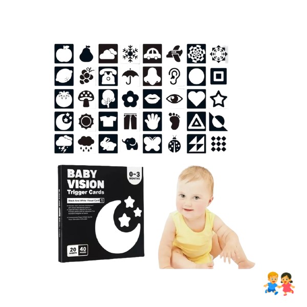 Tarjetas Bebe Estimulo Visual De Alto Contraste 6-12 Meses.