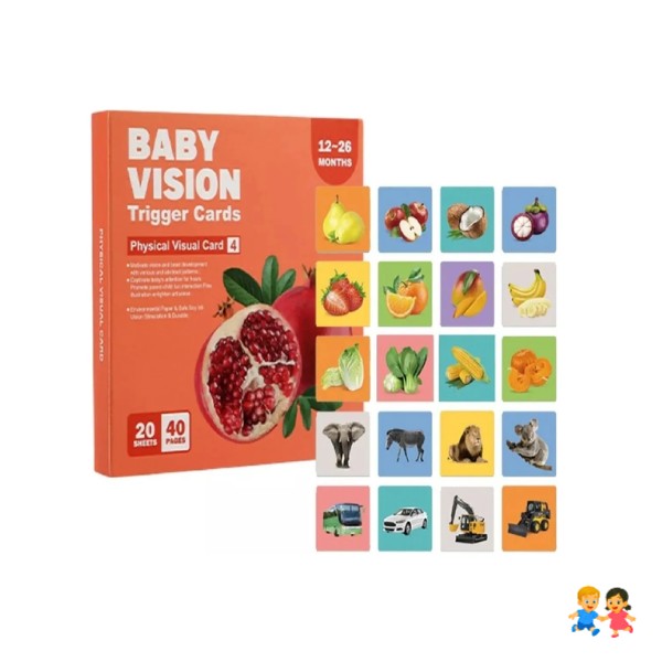 Tarjetas Visuales Educativas  con  Alto Contraste 12 a 36 Meses