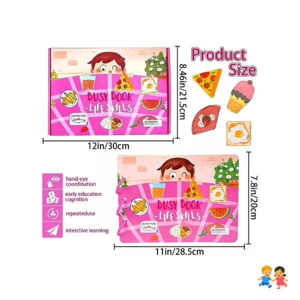 Libro Sensorial Montessori Didáctico Con Velcro Para Niños.