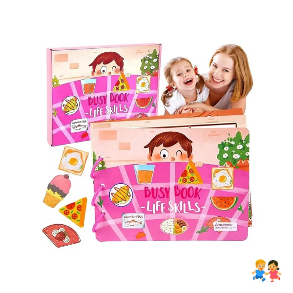 Libro Sensorial Montessori Didáctico Con Velcro Para Niños.