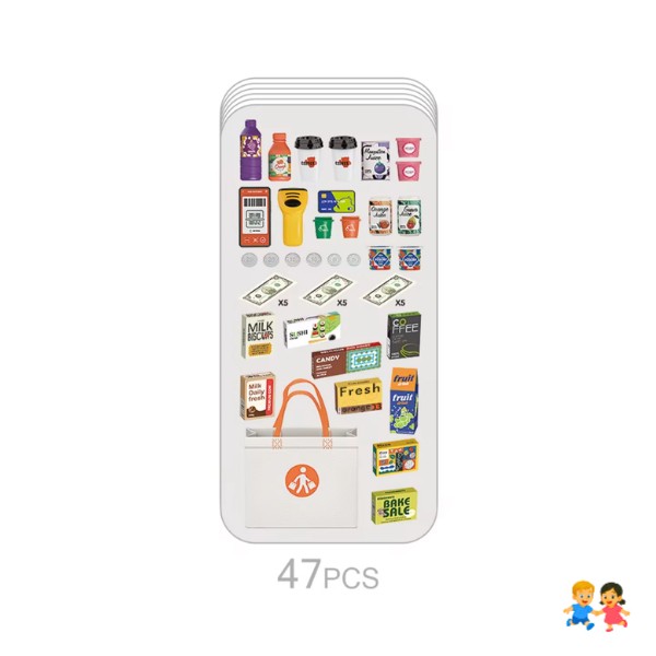 Juego Supermercado Minimarket Con Accesorios 47 Pcs Multiuso