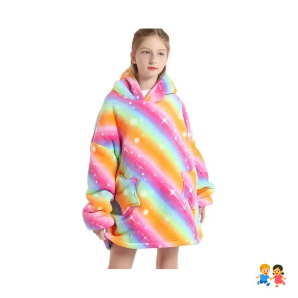 Polerón Manta De Polar Con Capucha Y Bolsillos Para Niños