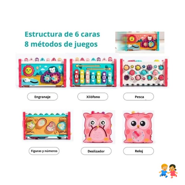 Juguete Montessori Para Bebés Búho Musical Martillo Pesca