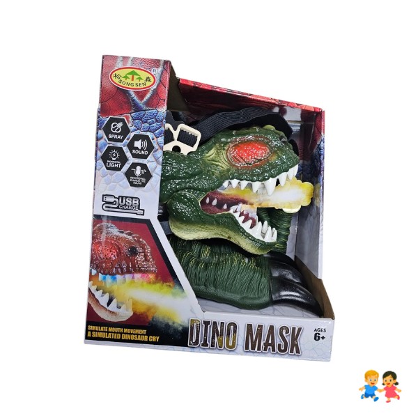 Máscara Dinosaurio Y Garras Con Cambiador Luz Sonido Spray