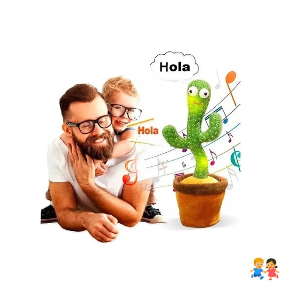 Cactus Bailarín Musical Repetidor Recargable Voz Interactivo