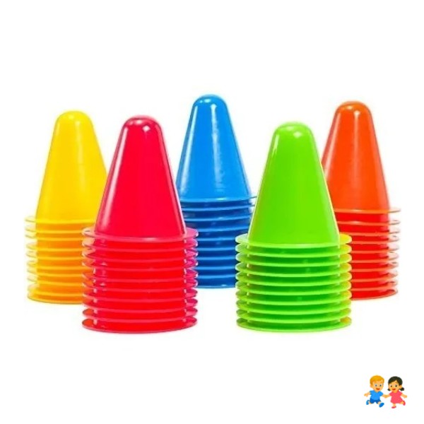 Set 10 Mini Conos Multicolor 9cm Para Agilidad Coordinación