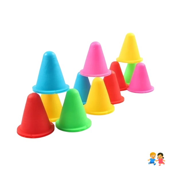 Set 10 Mini Conos Multicolor 9cm Para Agilidad Coordinación