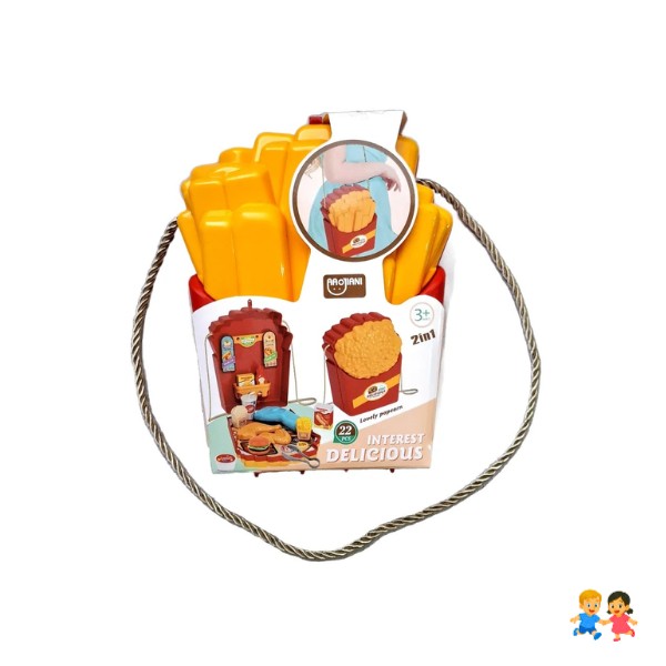 Set Comida Rápida Infantil 21 en 1 Juguete Portátil Papas y Cabrita