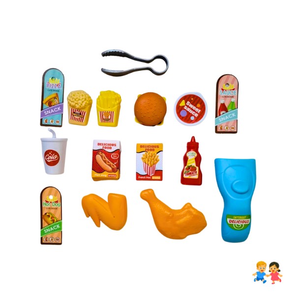 Set Comida Rápida Infantil 21 en 1 Juguete Portátil Papas y Cabrita