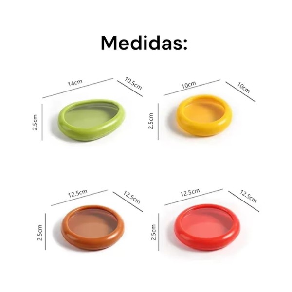 Contenedor Conservador Frutas Verduras Reutilizable Pack X4 Surtido