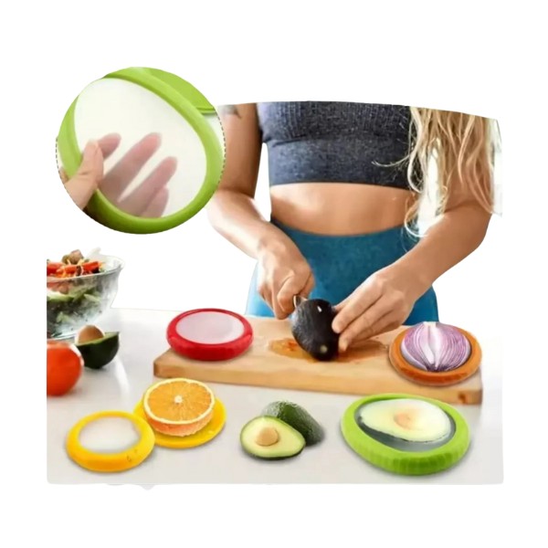 Contenedor Conservador Frutas Verduras Reutilizable Pack X4 Surtido