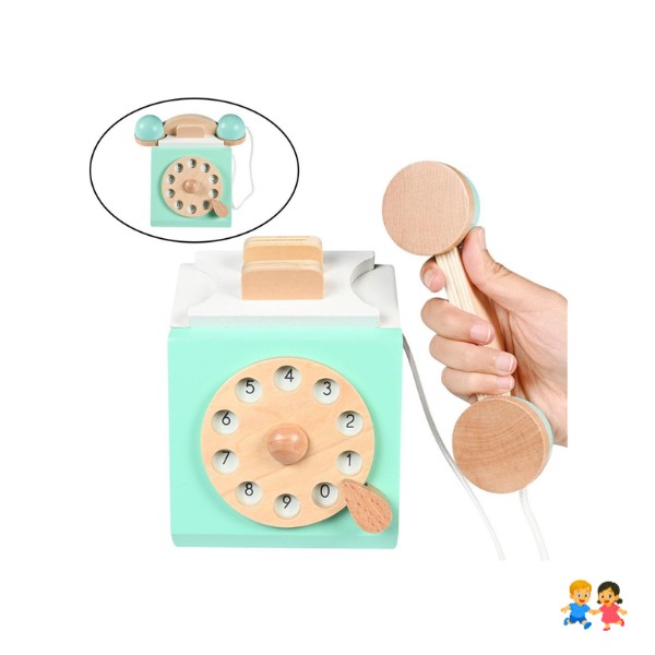Telefono Juguete Niños bebe Didactico De Madera