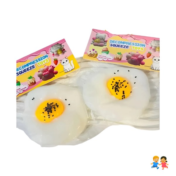 Juguete Squishy Huevo Frito Antiestrés Pegajoso Multicolor
