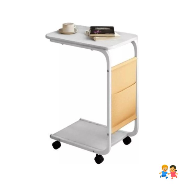 Mesa Auxiliar Lateral De Madera Con Ruedas Mesita Notebook