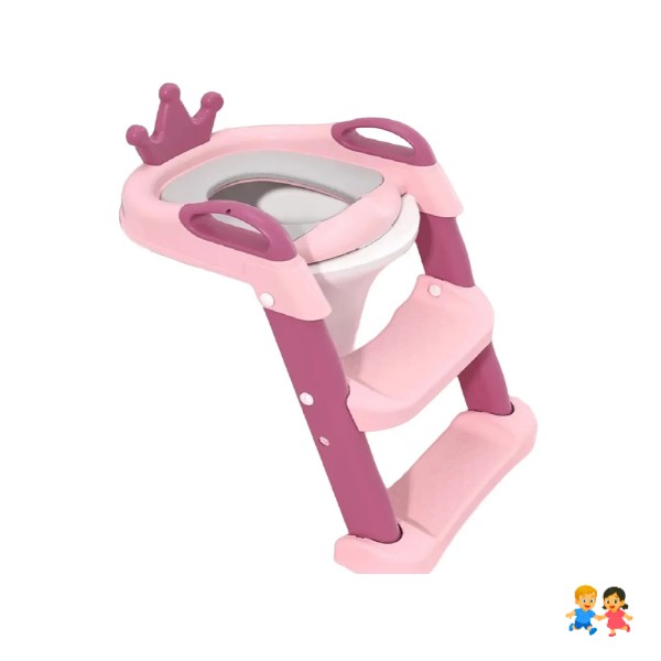 Asiento Adaptador Escalera Inodoro Wc Para Niños Acolchado