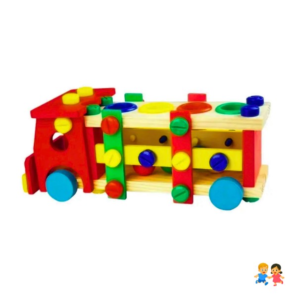 Camion De Madera Juguete Para Niños Desmontable Educativo