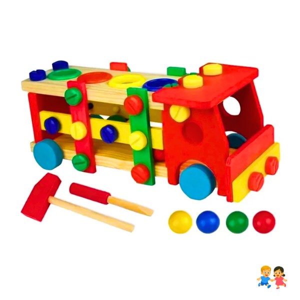 Camion De Madera Juguete Para Niños Desmontable Educativo