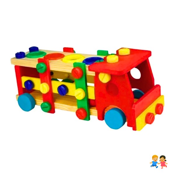 Camion De Madera Juguete Para Niños Desmontable Educativo