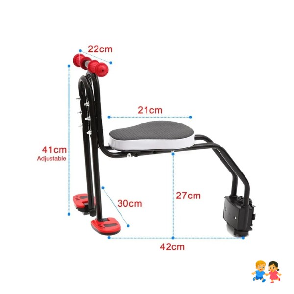 Silla Asiento Delantero Niños Porta Bebés Bicicleta Soporte Bici