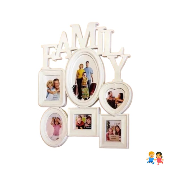 Collage De Fotos Familiares, Decoración En Forma Familiy.