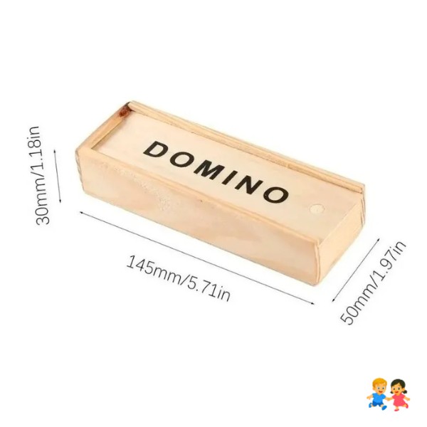 Negro Domino 28 Set En Caja De Madera