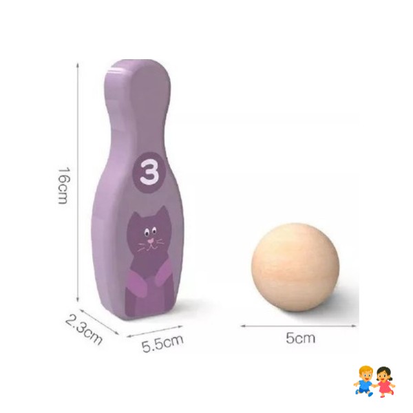 Juego Palitroque De Madera Bowling Número Didáctico Niños