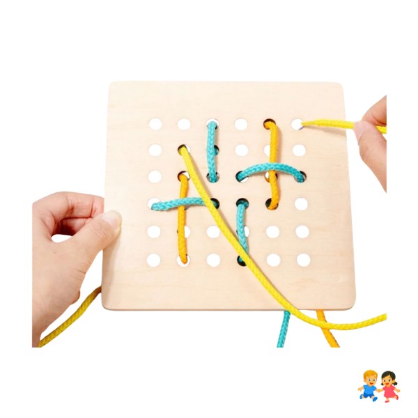 Set Didáctico Para Enhebrar Montessori Cognitivo Motricidad Niños