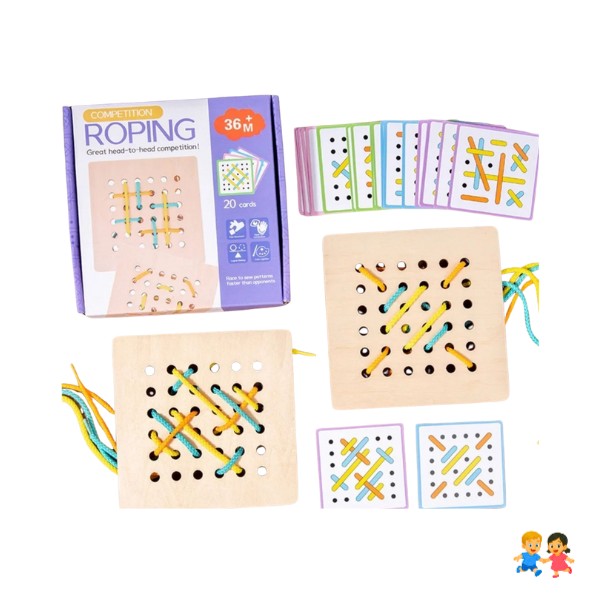 Set Didáctico Para Enhebrar Montessori Cognitivo Motricidad Niños