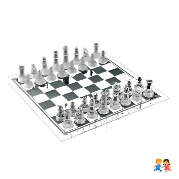 Ajedrez Cristal Calidad 26 X 26 Cristal Juego Mesa Lujo