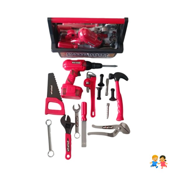 Maleta Roja Juego-herramientas Para Niño Con Taladro A Pila