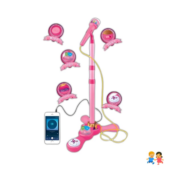 Micrófono Pedestal Juguete Mp3 Con Luces Infantil.