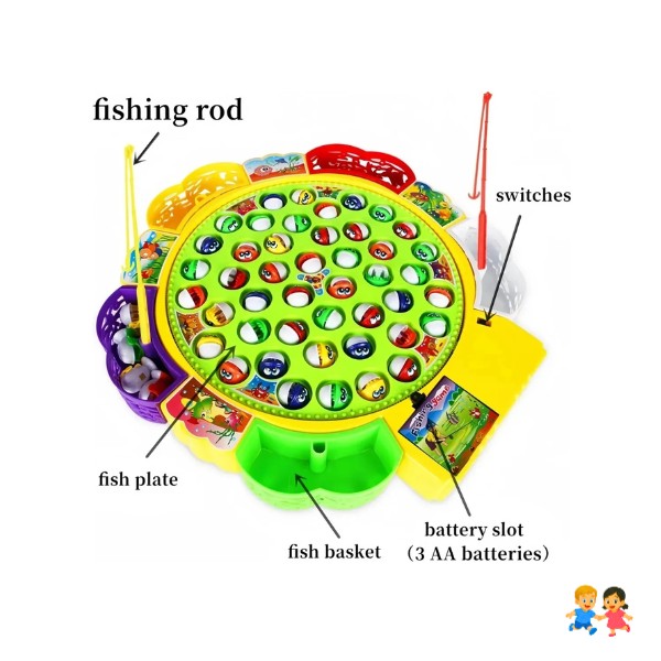 Juguete De Pesca Eléctrico Giratorio Musical Juego Niños