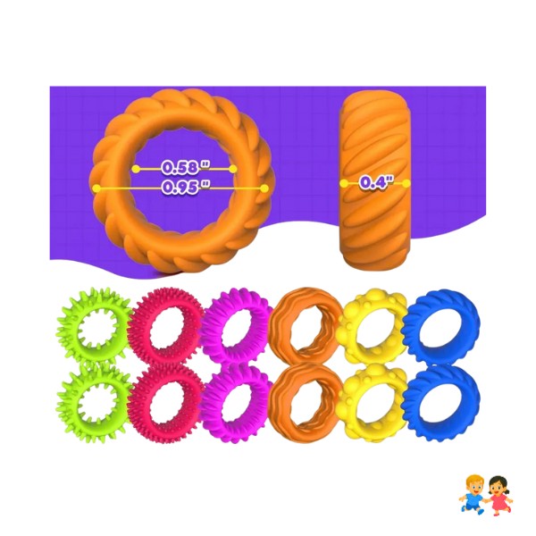 Juguete Sensorial Anillos Tea Tdah Atención Autismo 12 Uds
