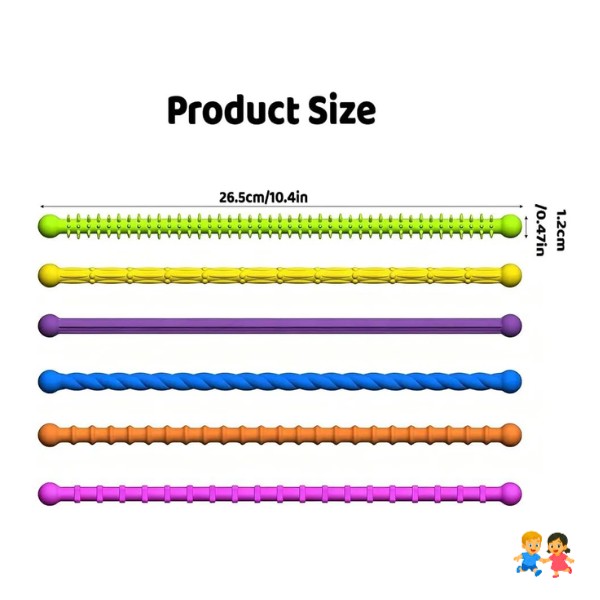 Juego 6 Varillas Antiestrés Texturizadas Para Niños Con TDAH O Ansiedad