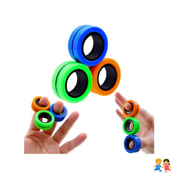 Juguete Sensorial Antiestrés 3 Anillos Magnéticos Spinner