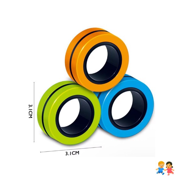 Juguete Sensorial Antiestrés 3 Anillos Magnéticos Spinner