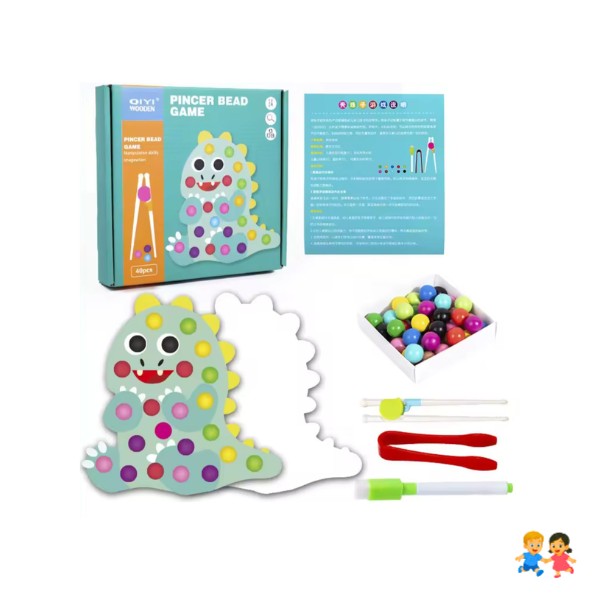 Juego Montessori De Motricidad Fina Con Pinzas Y Bolas