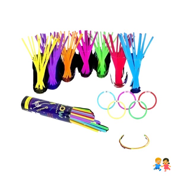 50 Pulseras Fluorescentes Con Varillas Luminosas Para Fiesta