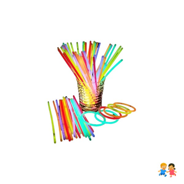 50 Pulseras Fluorescentes Con Varillas Luminosas Para Fiesta