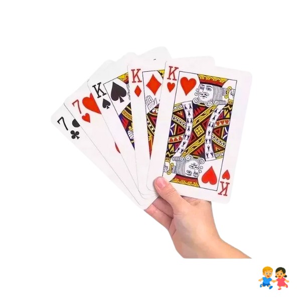 Mazo De Naipe Gigante Ingles Tamaño De 24x17cms, Carta Gigante