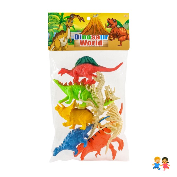 Pack Dinosaurios Figuras de Plástico + Esqueletos | Juguete Educativo Niños