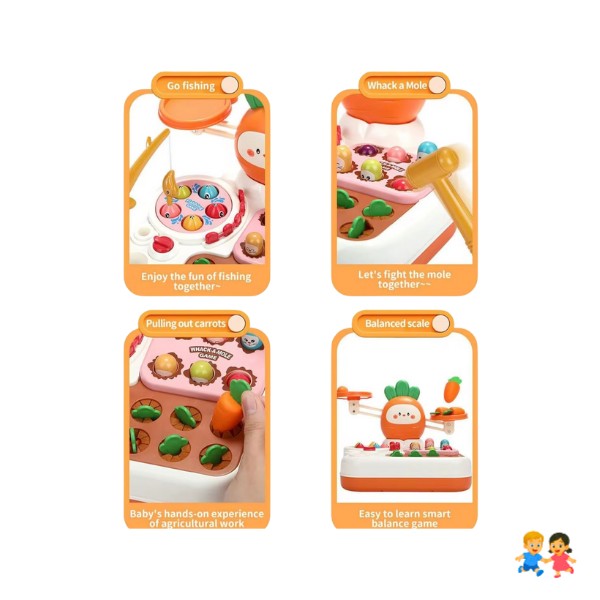 Juego Educativo Estilo Montessori Pesca, Balanza y Martillo Estimula